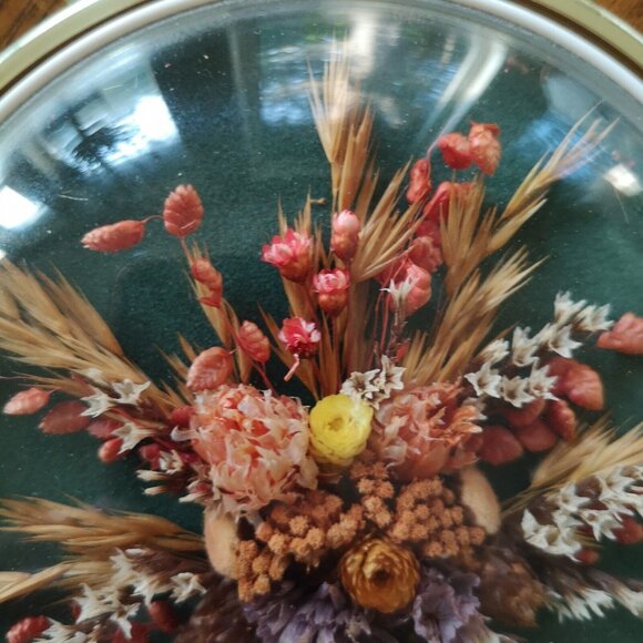 Vtg By Cideart Dry Floral Domed Shape Miniature Hanging Hand Made In Belgium - Picture 2 of 8